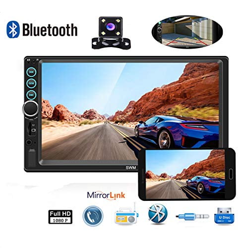 Camecho Upgrade Double Din Car Stereo 9 inch Android Car Radio with Bluetooth Split Screen Multimedia Video Player Support USB//FM//SWC+Backup Camera